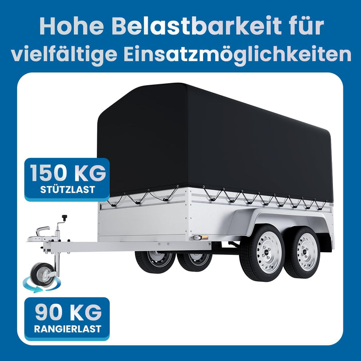 AUTOLIGHT 24 Stützrad Vollgummireifen verzinkter Stahl mit Klemmhalter Ø 48mm und Befestigungsschrau
