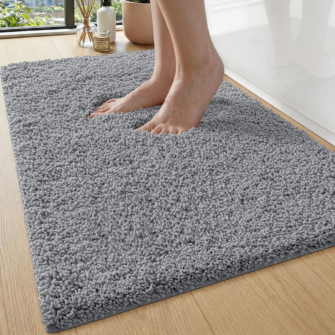 DEXI Badezimmerteppich 50 x 80 cm, Badematte rutschfest Saugfähig, Flauschig und Extra Dick, Badvorl