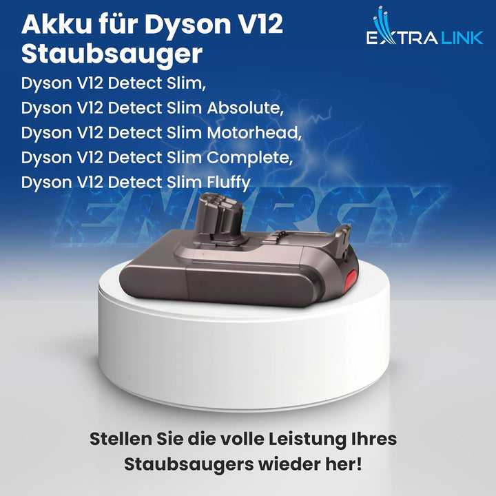 Extralink Akku kompatibel mit Dyson V12 im Set mit HEPA-Filter – 25,2V 2500mAh Ersatzakku, Lange Lau