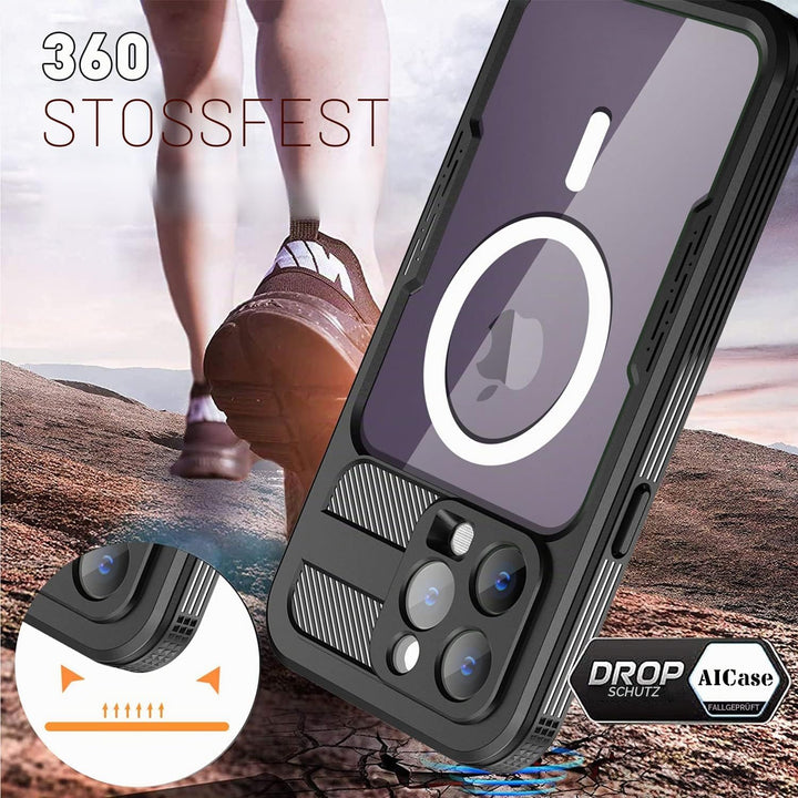 AICase für iPhone 14 Pro Wasserdicht Hülle mit MagSafe Unterstützung, (6.1") 360 Grad Schutz Outdoor
