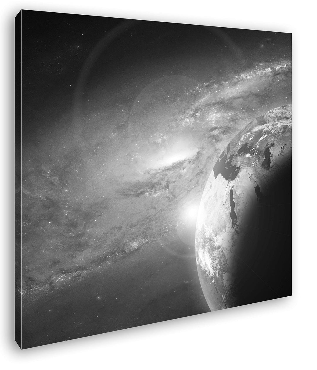 deyoli Planet Erde in der Milchstrasse Format: 70x70 Effekt: Schwarz&Weiss als Leinwandbild, Motiv a
