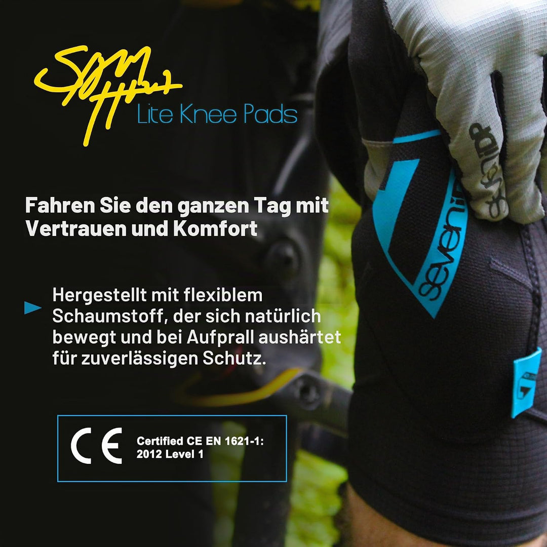 Seven Unisex – Erwachsene Knieschützer Sam Hill Lite Kniepolster, schwarz, L