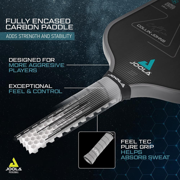 JOOLA Pickleball Schläger Scorpeus Hochwertiger Profi Paddel aus Carbon-USAPA Zertifiziert 40 x 20 c