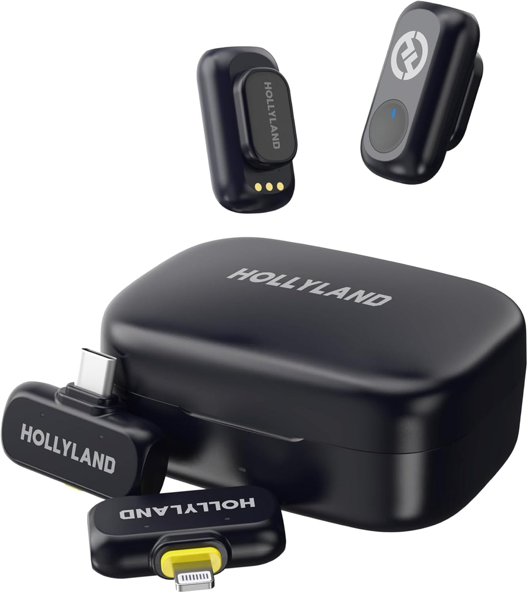Hollyland Lark A1 Mini Duo Wireless Lavalier Mikrofon für iPhone14/13/12, Kabellos Mini Microphone m