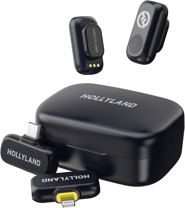 Hollyland Lark A1 Mini Duo Wireless Lavalier Mikrofon für iPhone14/13/12, Kabellos Mini Microphone m