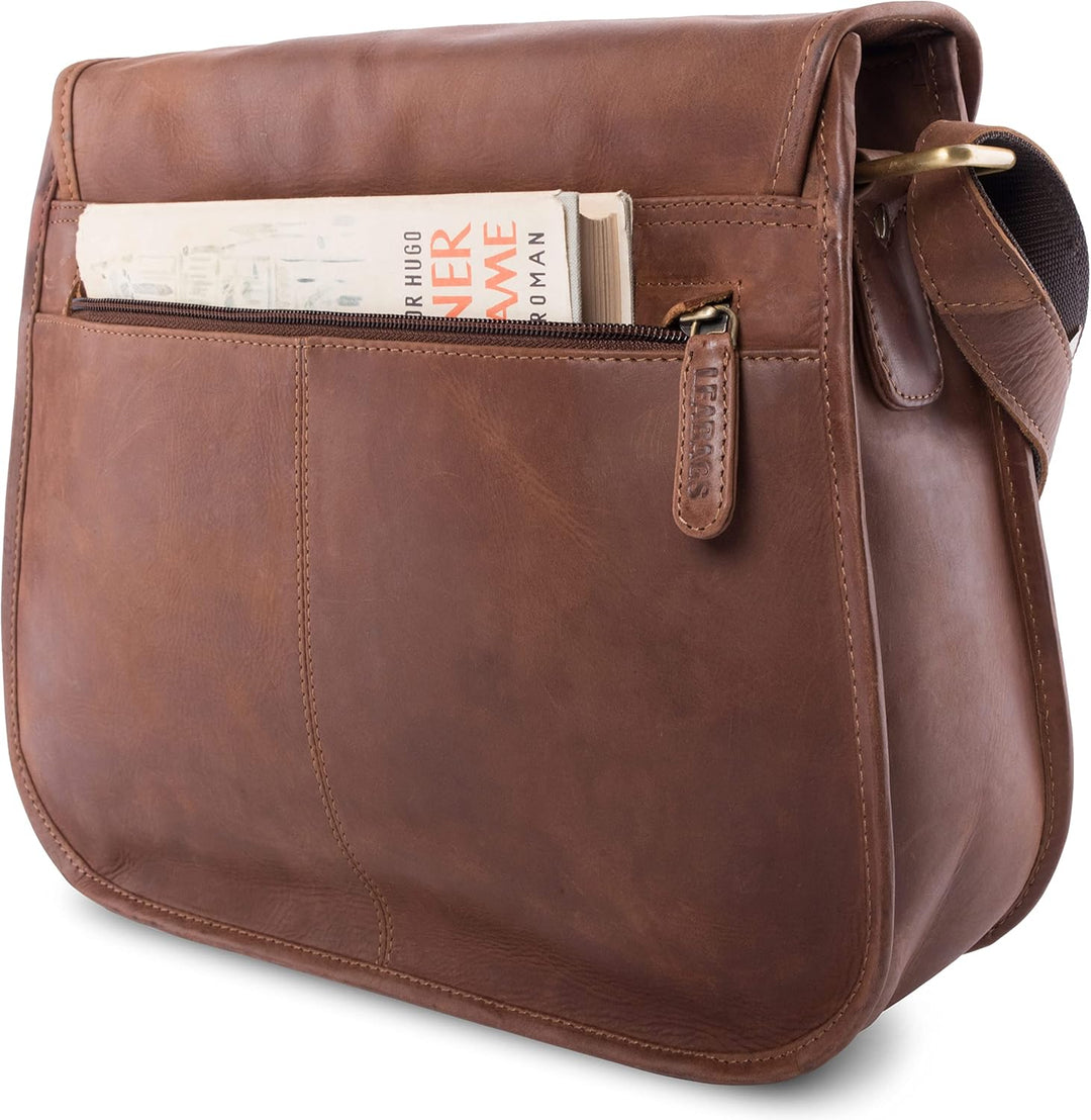 LEABAGS Leder Handtasche Damen I Premium Echtleder Umhängetasche I Damen Schultertasche I Damentasch