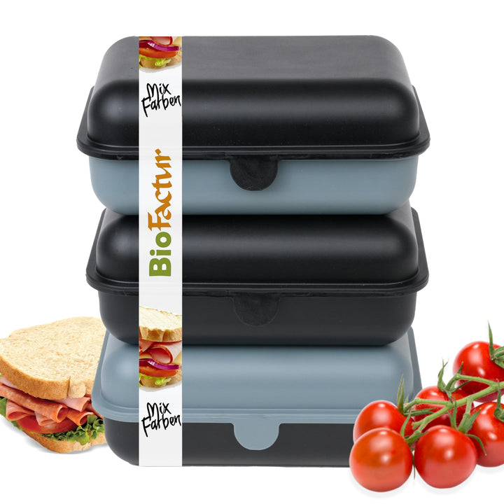 BioFactur Brotdose Erwachsene,Kinder | 3er Jausenbox Kinder | BPA Frei Vesperbox | Butterbrotdose Sp