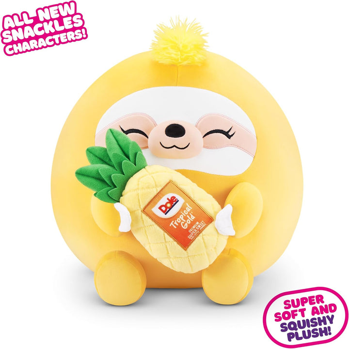 Snackles 77605K, Sloth (Dole, Pineapple), Series 2, grosses Plüschspielzeug, Small (20 cm) Small (20