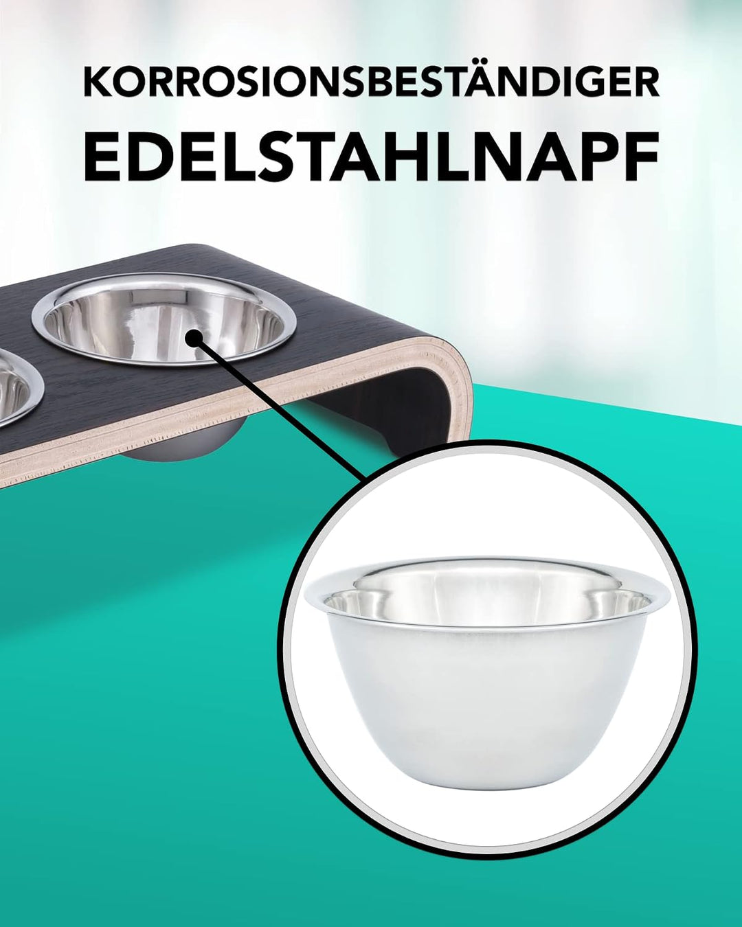 Katzennapf Futterstation - 2er Futternapf Katze erhöht - Doppel Fressnapf Katzen - Wassernapf Katze