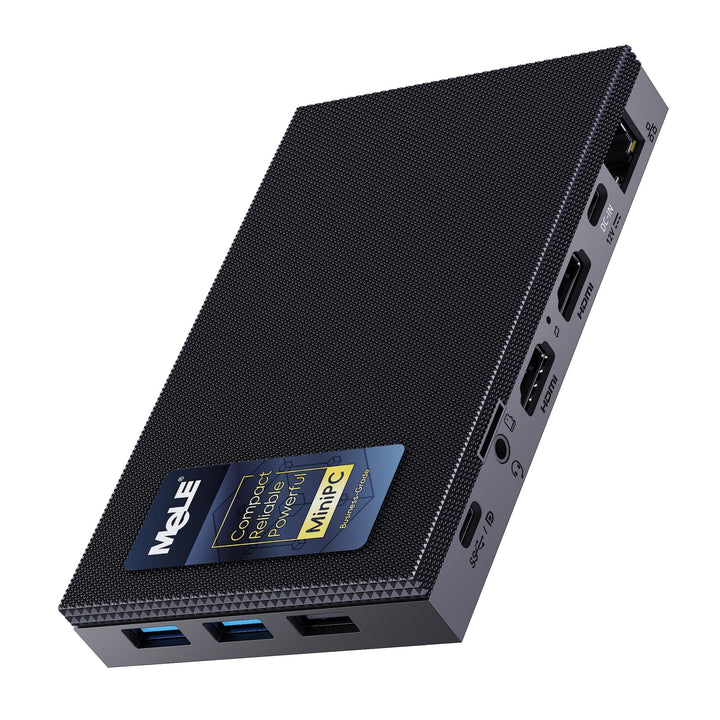 MeLE Mini PC Lüfterloser Quieter4C N150(4C/4T, bis zu 3.6Ghz) USB-C Display 8GB LPDDR4 128GB Speiche