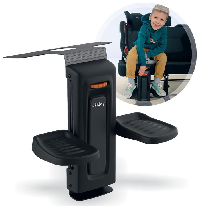 OKIDAY Fussstütze für Autositze - schwarz, für Autositze 15-36 kg, (auch solche mit Standbein), stab