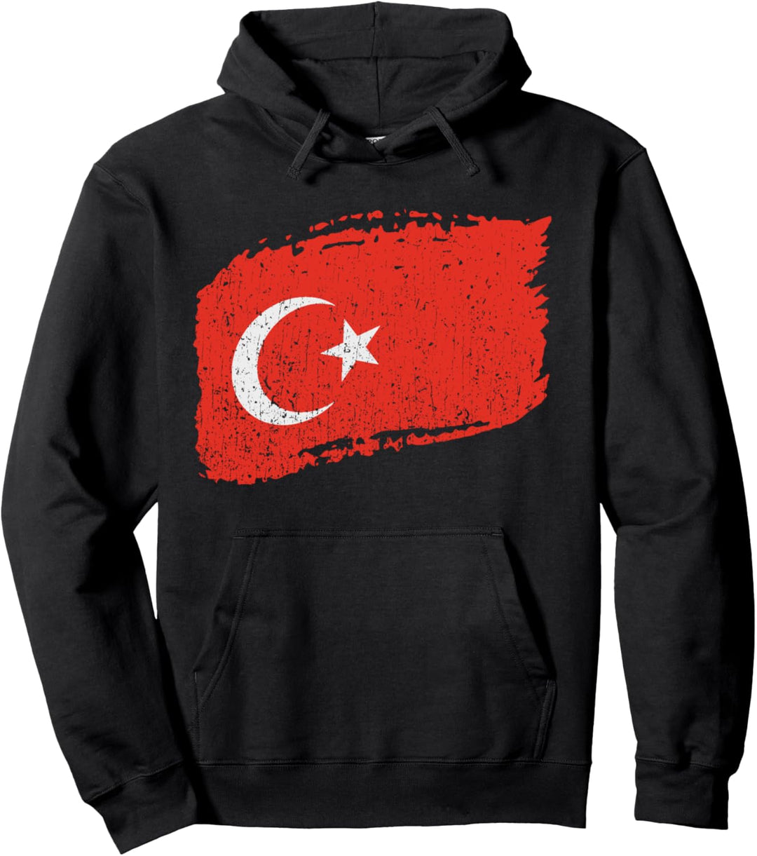 Malpinsel-Design mit türkischer Flagge Pullover Hoodie