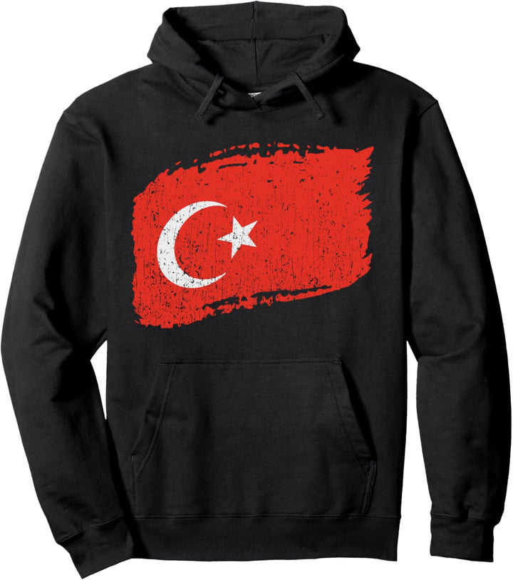 Malpinsel-Design mit türkischer Flagge Pullover Hoodie