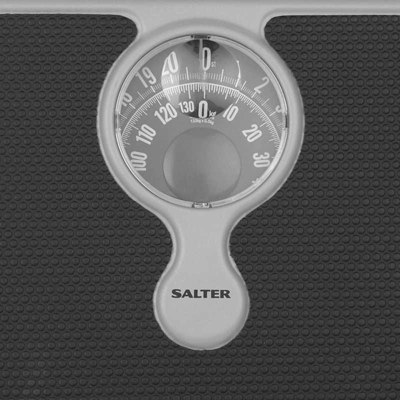 Salter 484 SBFEU16 mechanische Körperwaage mit Lupe - Badezimmerwaage, maximal 133kg, kompaktes Pers