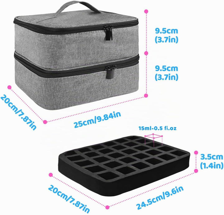 Nagellack Organizer Tasche, Doppelschicht Nagellack Aufbewahrung Box, Organizer Koffer für Nageldesi