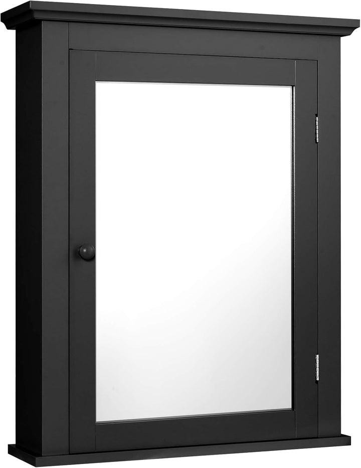 GOPLUS Spiegelschrank Badezimmer, Badezimmerspiegel Badspiegel mit Tür, Wandschrank Hängeschrank mit