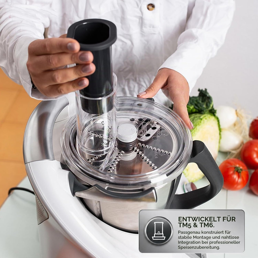 Gemüseschneider elektrisch für Thermomix TM5 TM6, Spiralschneider &amp; Gemüsereibe aus Edelstahl, für Z