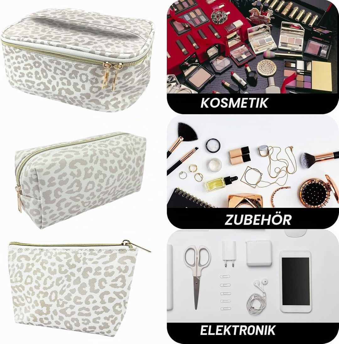 3 Stück Set Kosmetiktasche, grosse Kapazität Reise Make Up Tasche Set Damen, mit tragbarem Griffdesi