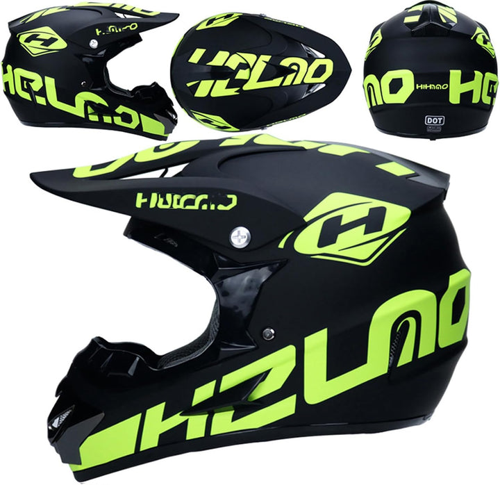 Downhill Motorradhelm Kinder, Helm Set Herren ATV Motorradhelm D.O.T Zertifizierter Helm Mit Brille