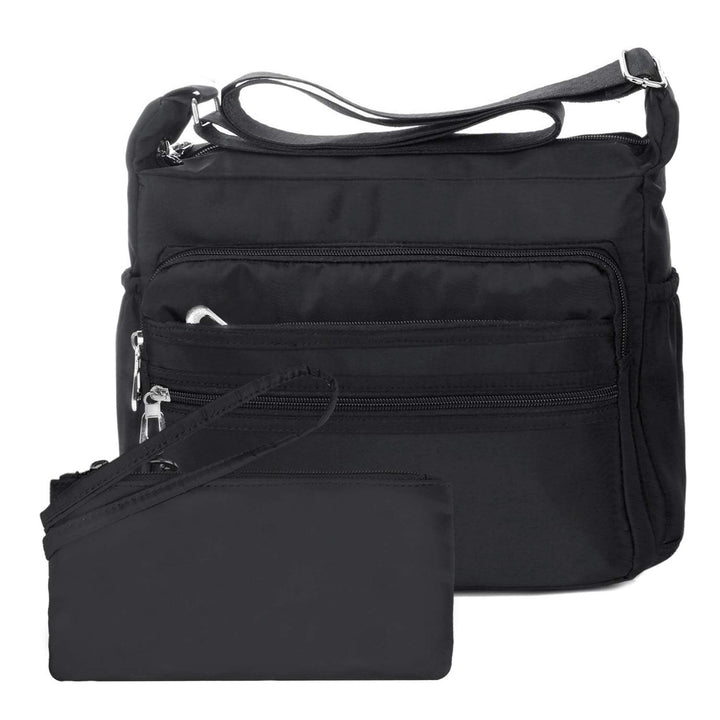 NOTAG Umhängetasche Damen, Wasserdicht Nylon Schultertasche Mehrfachtasche Handtasche mit RFID Geldb