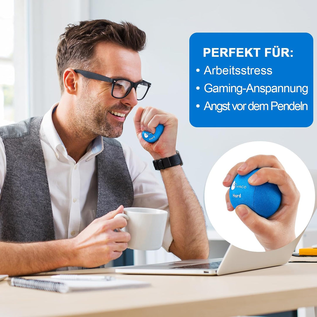 RYACO 6 Stück Gel Stressball für Erwachsene - Antistressball Mit verschiedenen Stärken und Grössen -