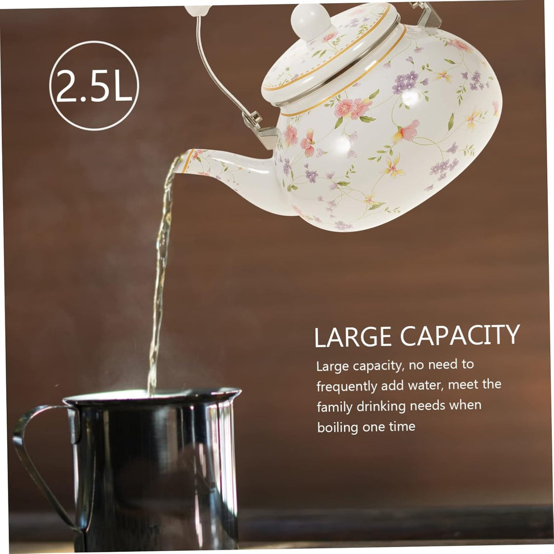 OUNONA Wasserkessel Emaille Teekessel Retro Wasserkocher Gasherd Camping Kaffeekanne Vintage Wassert