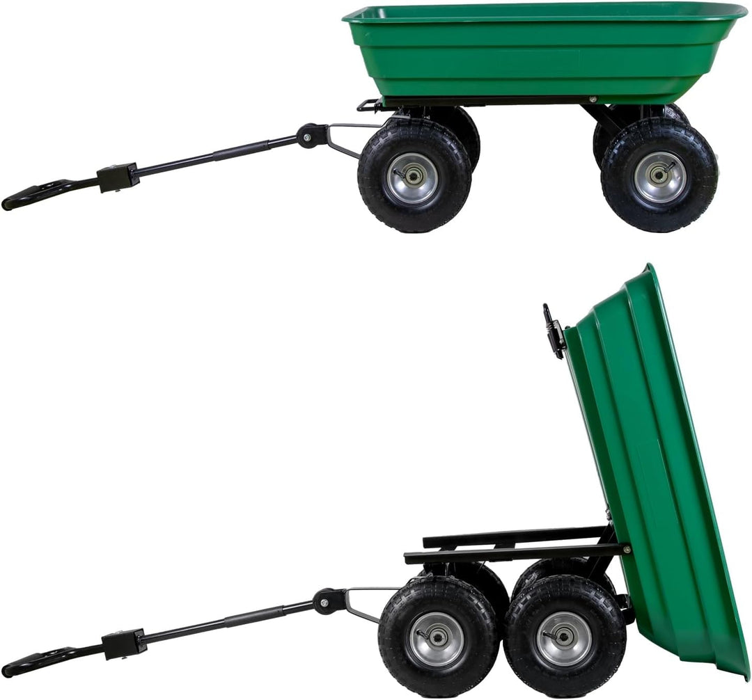 Gartenwagen mit Kippfunktion 75 Liter Kunststoffwanne Handwagen Kippwagen belastbar bis 300 kg Lenka
