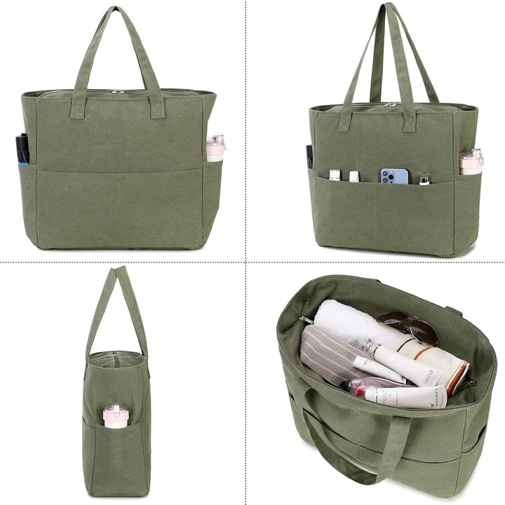 LEDAOU Grosse Strandtasche mit reissverschluss Damen Wasserdicht Umhängetasche Tragetasche shopper s