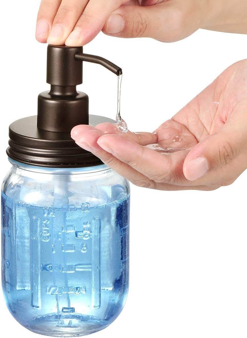 Mason Jar Seifenspender – Bronze rostfreier 304 Edelstahl Deckel & Pumpe Ideal für Handseife, Lotion