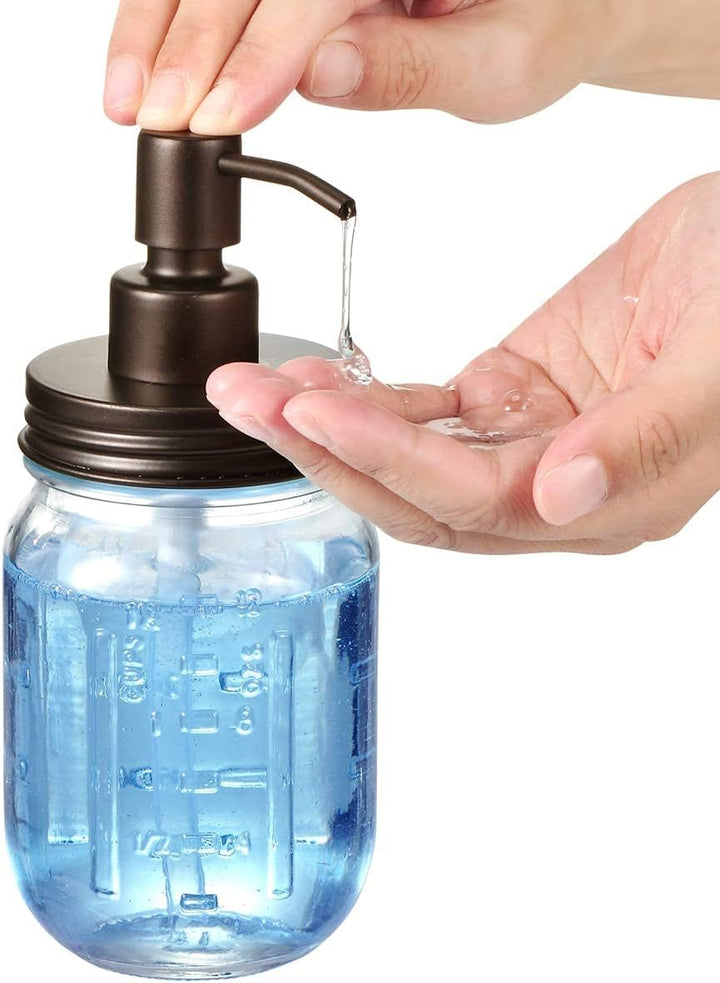 Mason Jar Seifenspender – Bronze rostfreier 304 Edelstahl Deckel & Pumpe Ideal für Handseife, Lotion