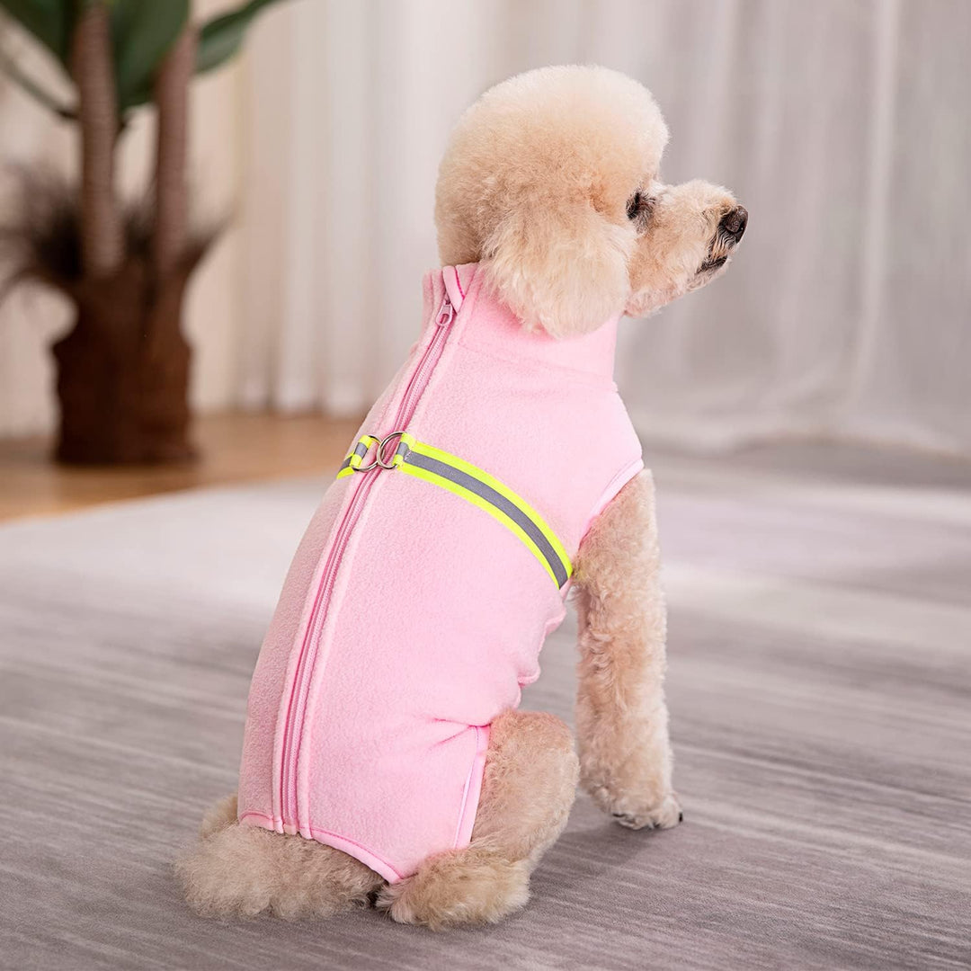 Kleiner Hundepullover, weiches Fleece mit reflektierender Weste, Hunde-Sweatshirt, Welpen-Winterklei