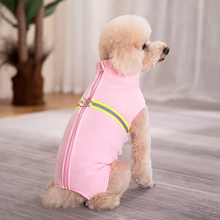 Kleiner Hundepullover, weiches Fleece mit reflektierender Weste, Hunde-Sweatshirt, Welpen-Winterklei