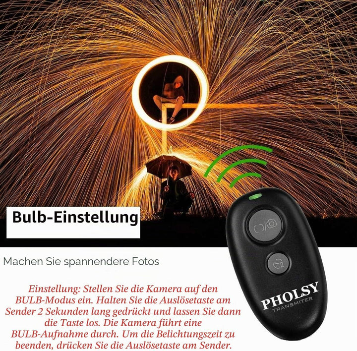 PHOLSY Kabellose Kamera Fernauslöser Auslöser Fernbedienung für Canon R100 R8 R6ii R7 R10 90D 250D 8