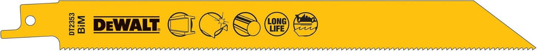 DeWalt BI-Metall Metallsäbelsägeblätter (Gesamtlänge: 203 mm, Zahnteilung: 1.8 mm, für schnelle Schn