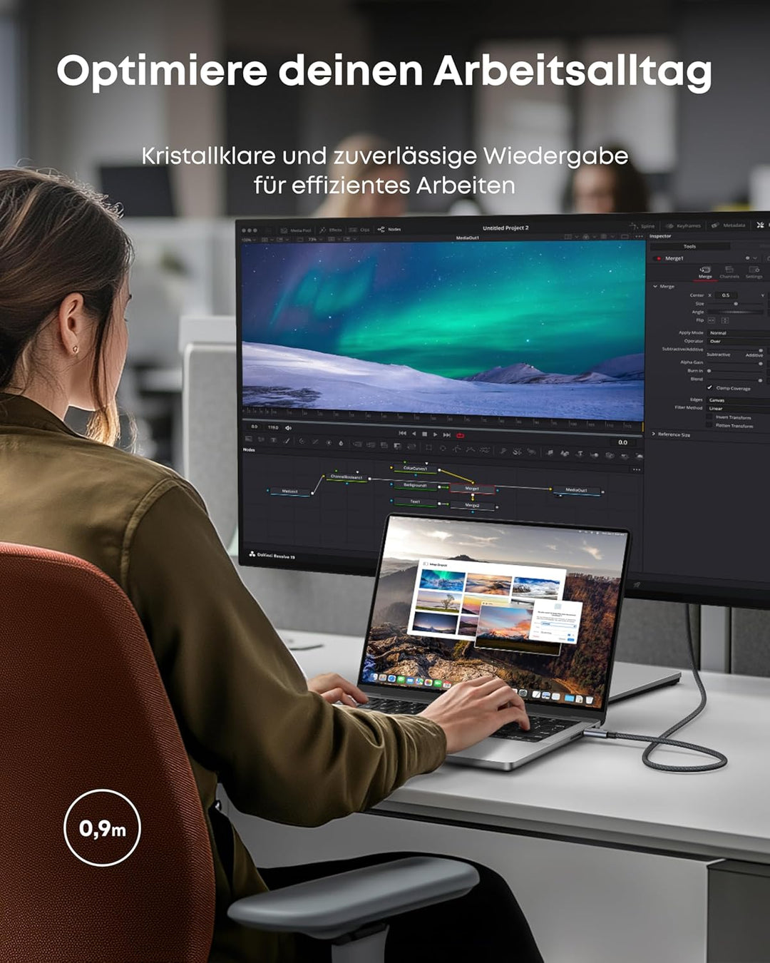 Anker HDMI-Kabel, 4K@60Hz HDR HDMI auf USB-C Kabel, ultraschnelles USB-C auf HDMI-Kabel aus Nylon ge