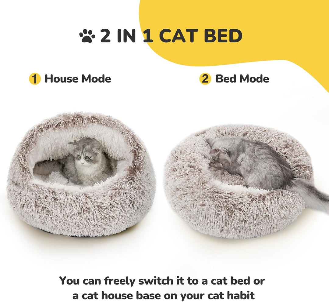 CATISM Katzenbett Waschbar Katzenschlafplatz für Katzen Plüsch Haustier Katzenkopfkissen Katzenkisse