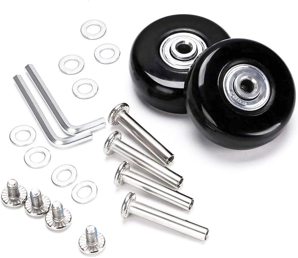 JiaDanweng Kofferrollen Ersatz Rollen 4 Stück Set Reparaturset 50mm Wheels für Koffer Trolley Skate,