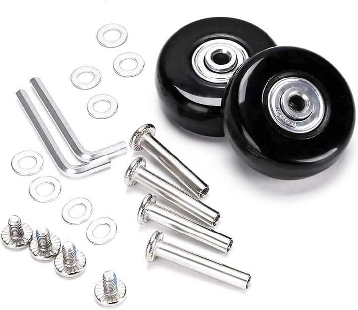 JiaDanweng Kofferrollen Ersatz Rollen 4 Stück Set Reparaturset 50mm Wheels für Koffer Trolley Skate,
