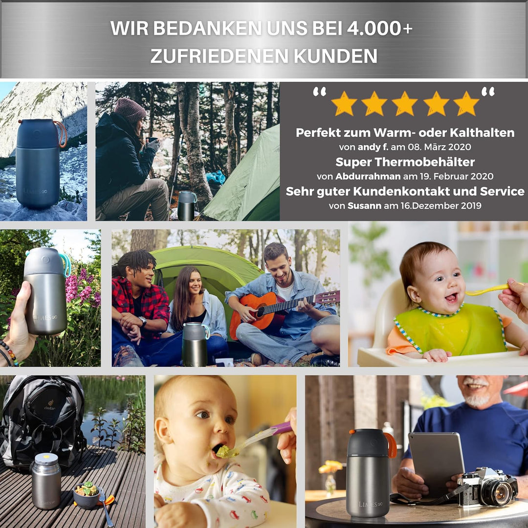 Thermobehälter für Essen 700ml [HEIss &amp; KALT] Warmhaltebehälter Essen - Thermobox für Essen - Thermo