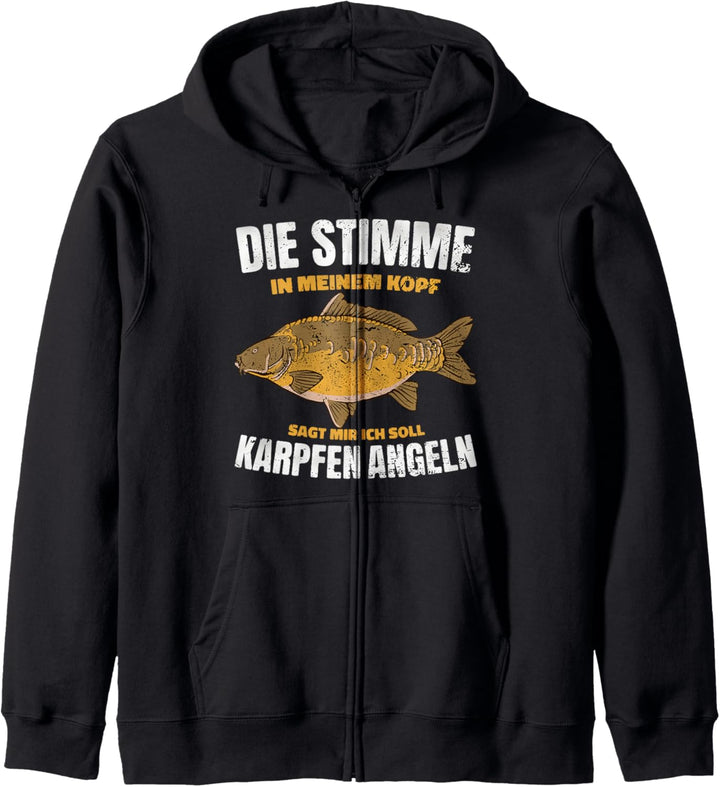 Anglergeschenk Die Stimme In Meinem Kopf Karpfen Angeln Kapuzenjacke