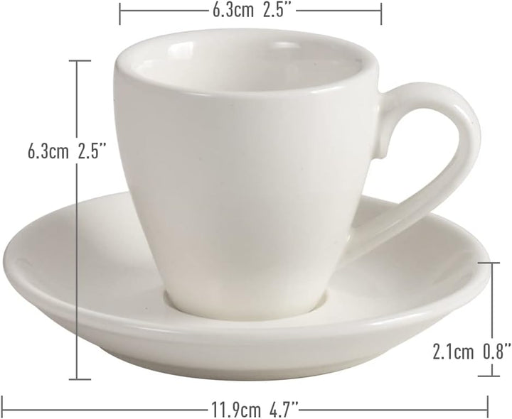 ionEgg Espressotasse aus Porzellan mit Untertasse und Mini-Löffeln aus Edelstahl, Espresso-Schnapsbe
