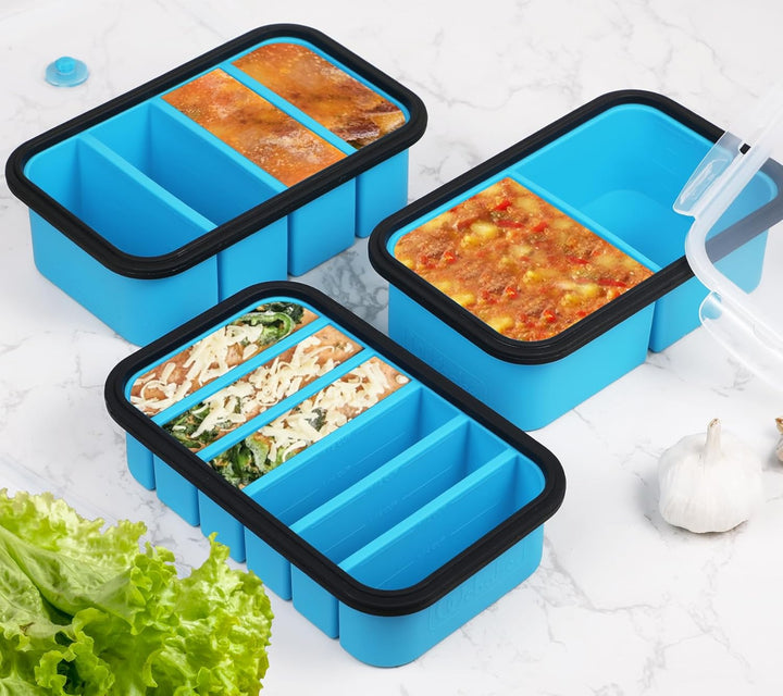 webake Suppen Einfrieren Behälter Silikon Gefrierform mit Deckel 3 Stück 125ml 250ml 500ml Gefrierbe