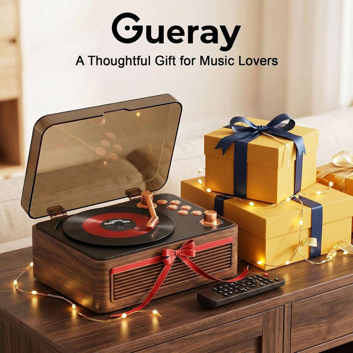 Gueray Tragbarer Bluetooth CD-Player mit Lautsprechern 3600mAh Wiederaufladbarer Vintage CD Spieler