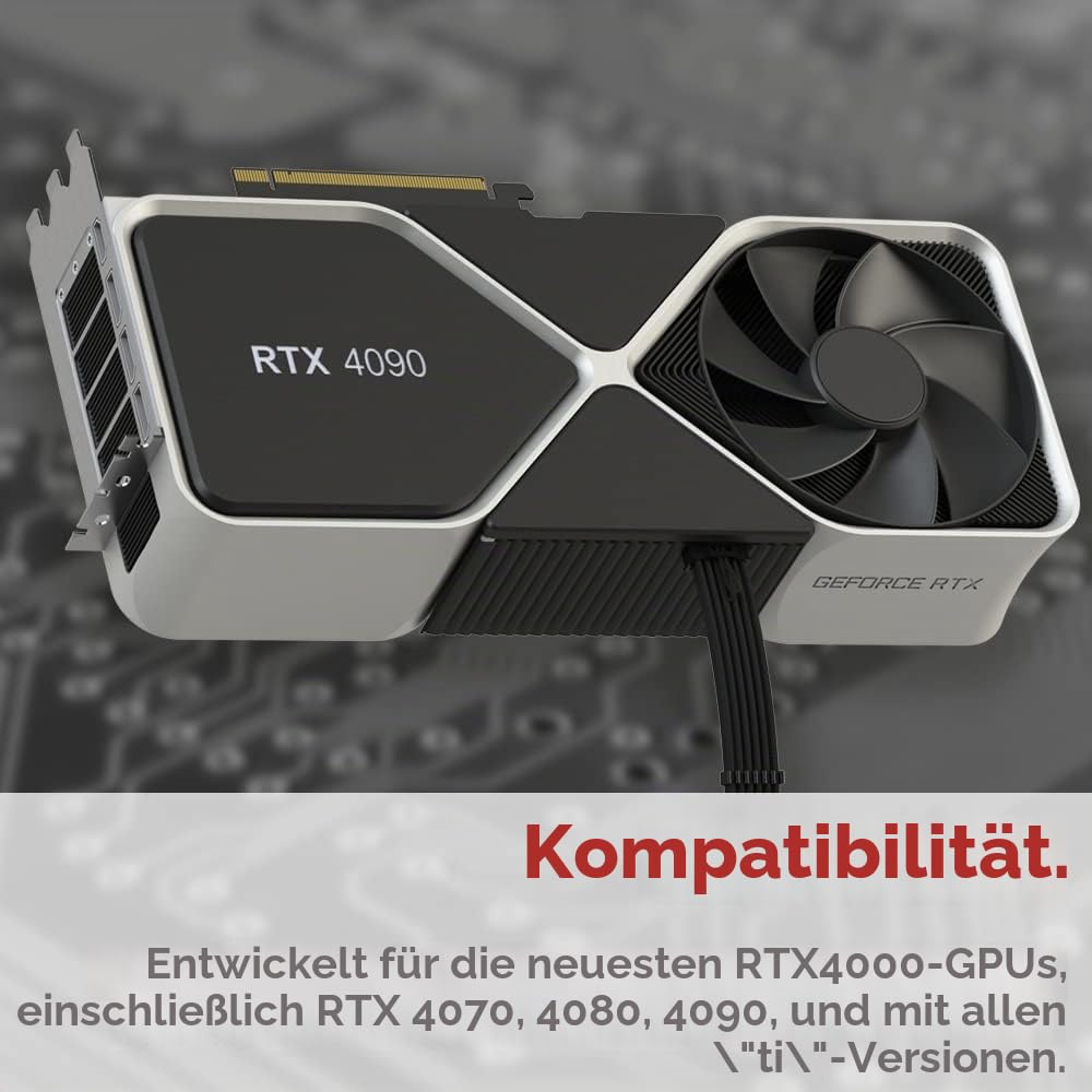 LINKUP – AVA 600W PCIE5.0 12VHPWR (16-polig/12+4) 16 AWG ummanteltes Hochstrom-Netzteilkabel – 70 cm