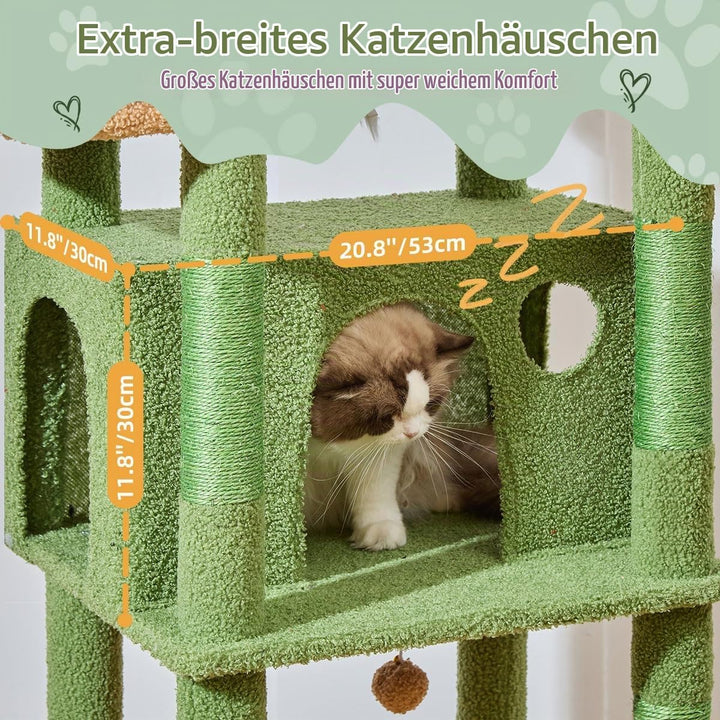Taoqimiao 180CM Kratzbaum Gross XXL, Katzenbaum Grosse Katzen Stabil kratzbaum Maine Coon mit Katzen