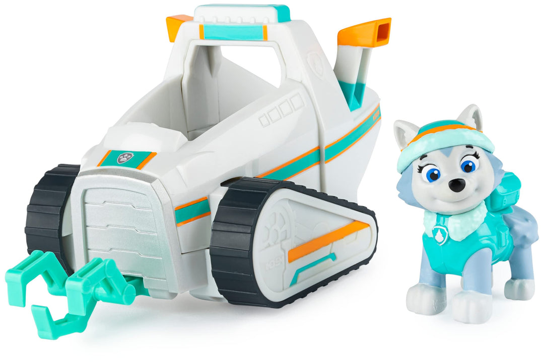 PAW PATROL, Schneeraupe-Fahrzeug mit Everest-Figur (Basic Vehicle/Basis Fahrzeug), Spielzeugauto, ab