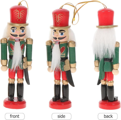 VALICLUD 6 Stück Weihnachts-Nussknacker-Ornamente Mini-Nussknacker-Soldatenfiguren Aus Holz Hängende