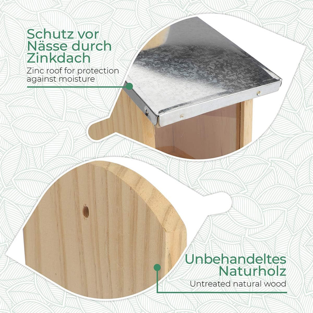 WILDLIFE FRIEND I Eichhörnchen Futterhaus - fertig montiert aus Kiefernholz &amp; 100% wetterfest I 11x2