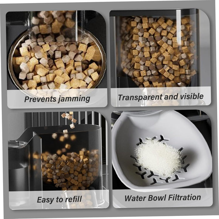 Automatischer Katzenfutterspender, 27, 9 x 23, 9 x 23, cm, 2-in-1, grosse Kapazität, abnehmbar, sich