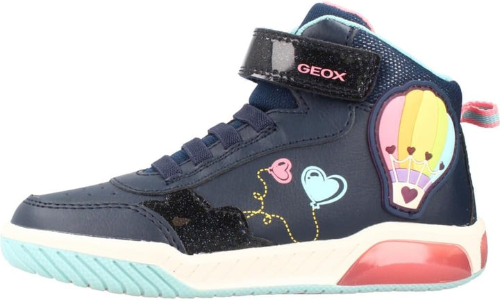 Geox Mädchen J Inek GirlSneaker 25 EU Navy Watersea, 25 EU Navy Watersea